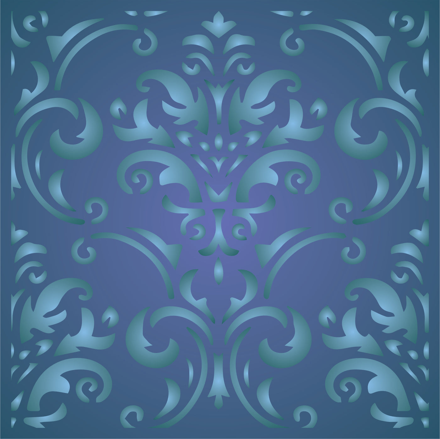 Rococo Tile Stencil - Baroque Ornamental Tile Design