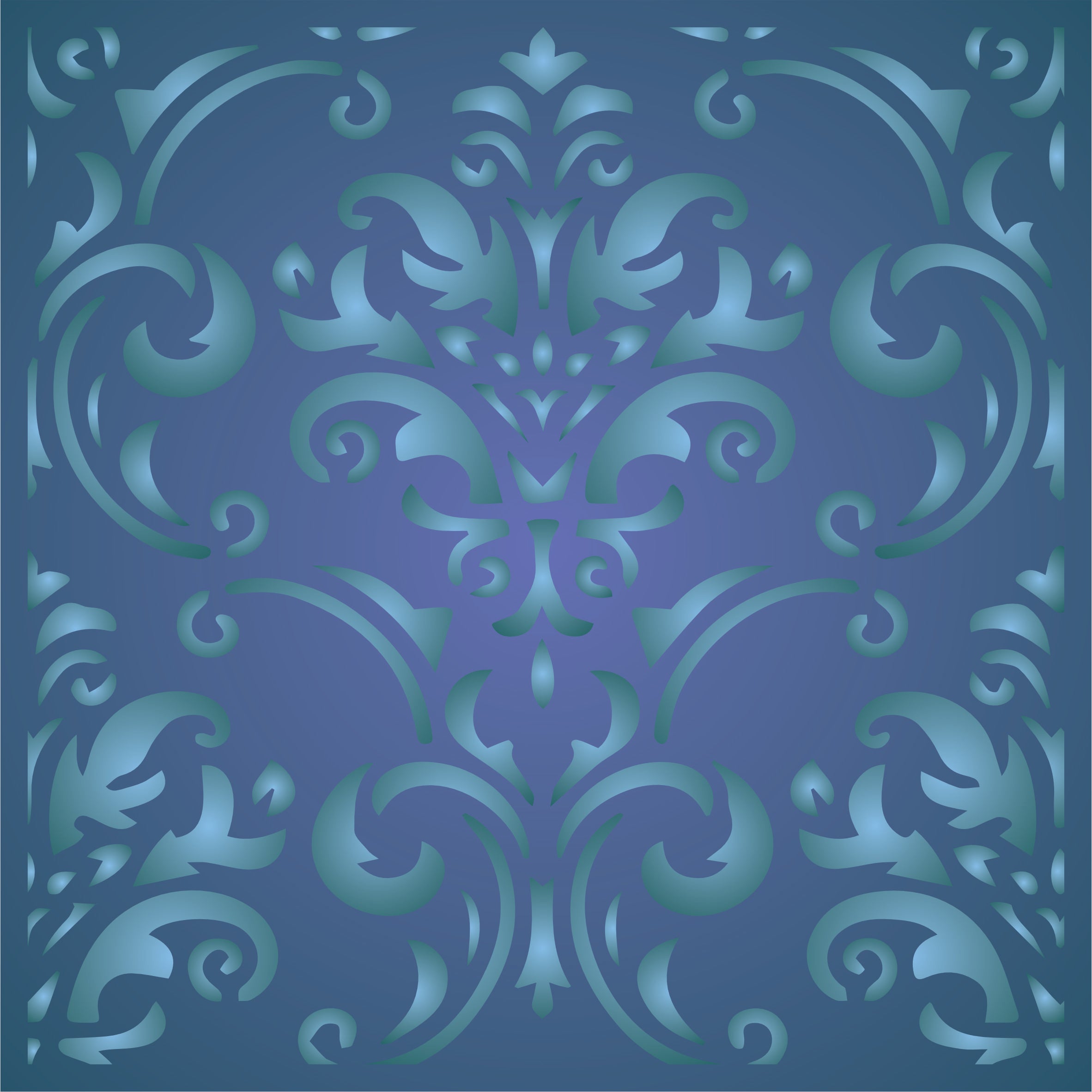 Rococo Tile Stencil - Baroque Ornamental Tile Design