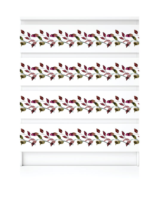 Leaf Border Rice Paper- 15 Sheets Printed Mulberry Paper Border 36gsm