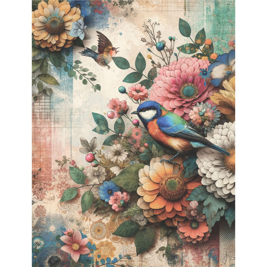 Birds Rice Paper, 20.32 x 26.67 cm - for Decoupage Scrapbooking Cards Crafts
