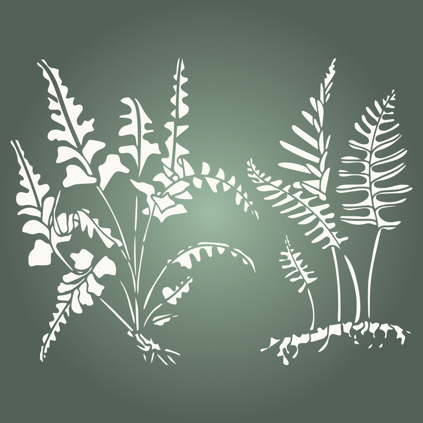 Fern Plants Stencil - Tropical Sword Ferns