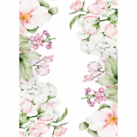Pastel Border Rice Paper- 5 Sheets Printed Mulberry Paper Border 36gsm