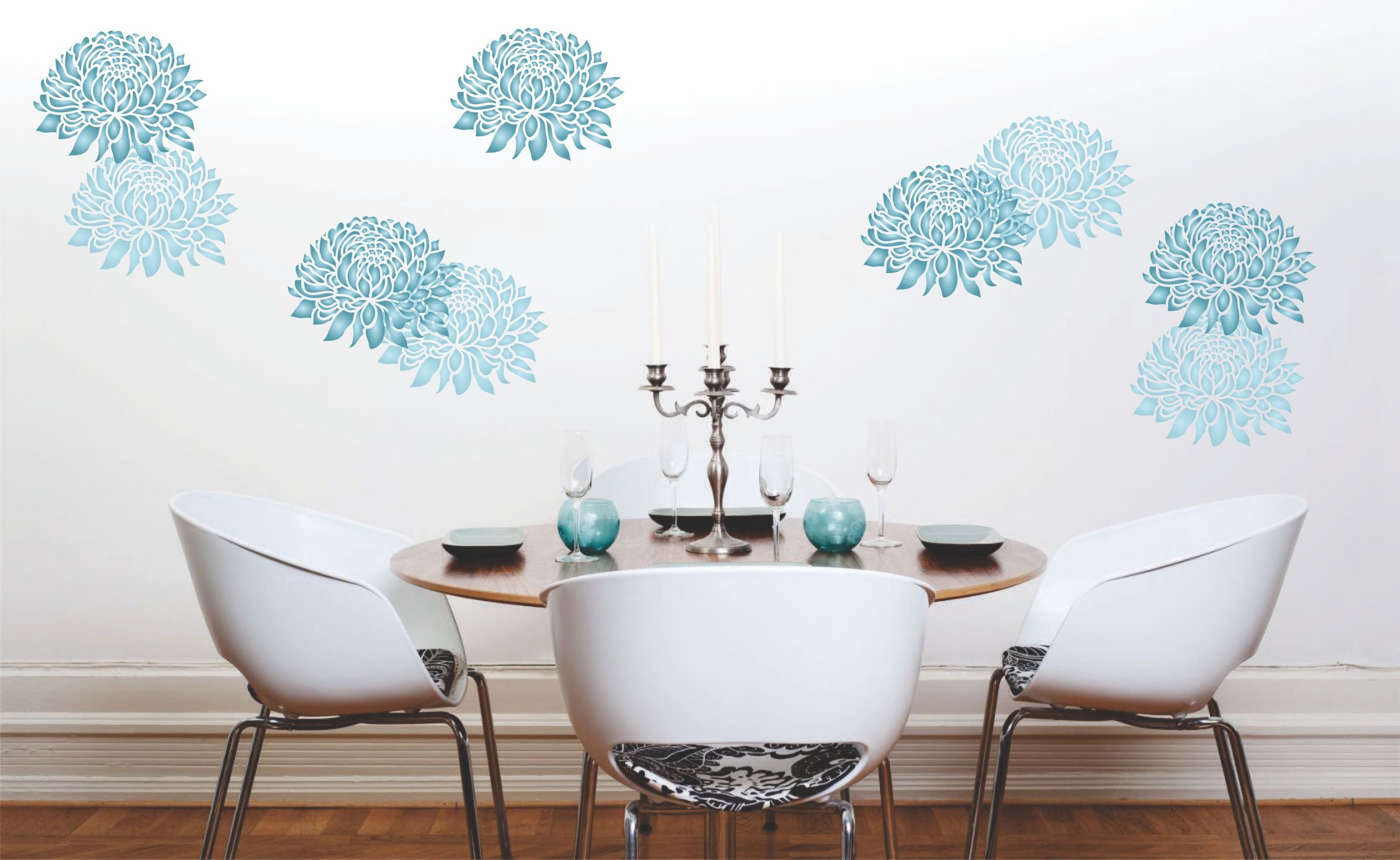 Chrysanthemum Stencil - Large Flower Flora Mums