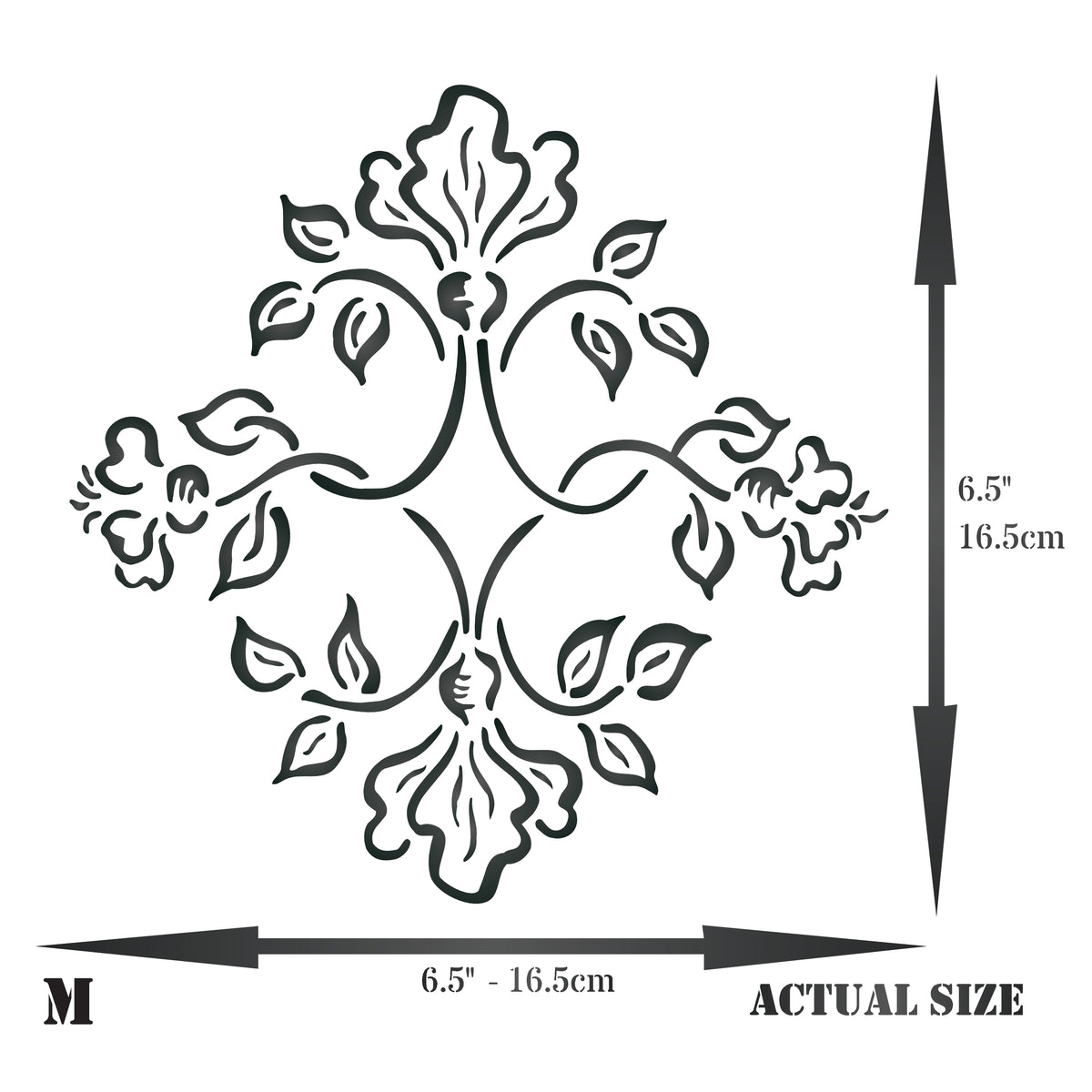 Victorian Embroidery Stencil - Vintage Floral Embroidery Tile Pattern