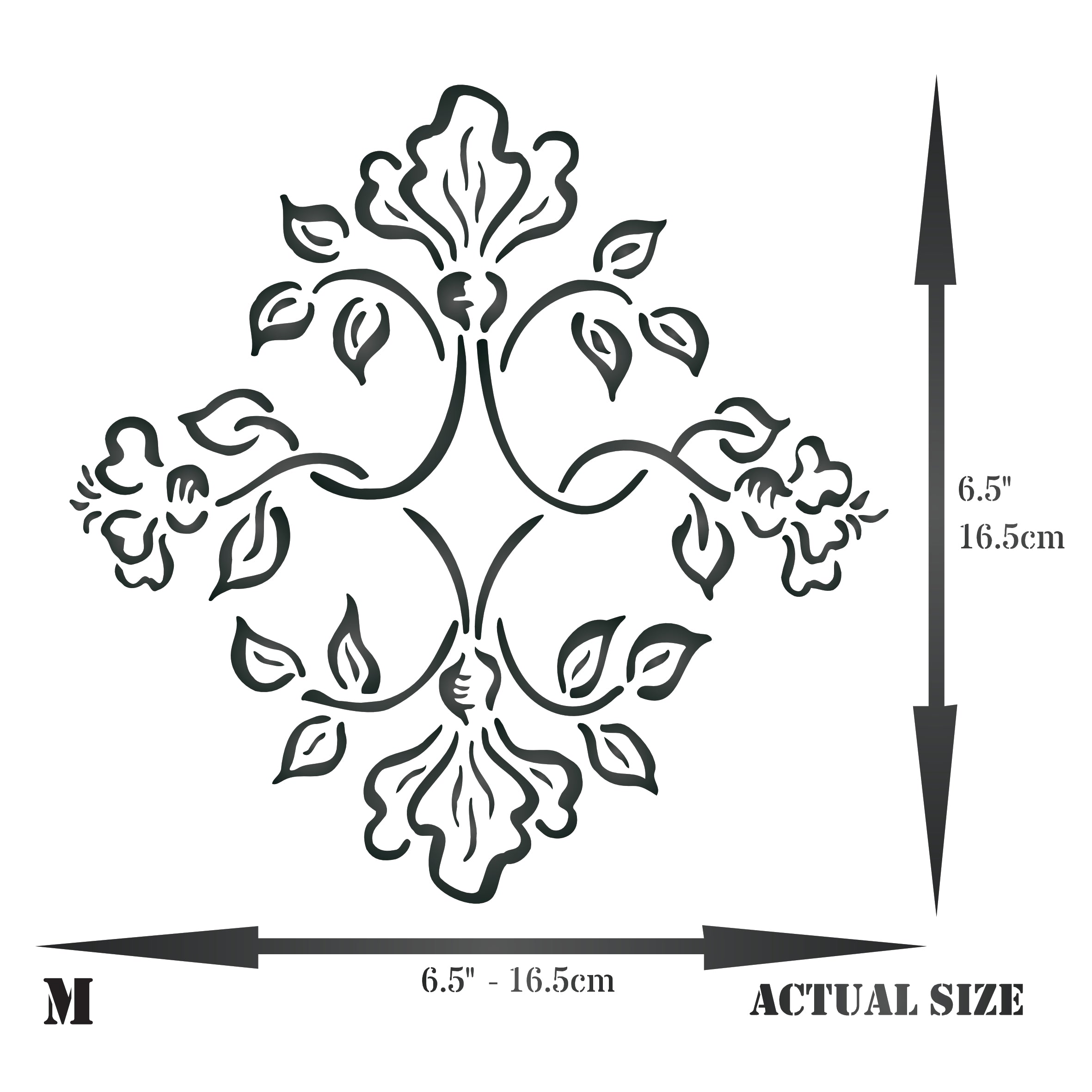 Victorian Embroidery Stencil - Vintage Floral Embroidery Tile Pattern