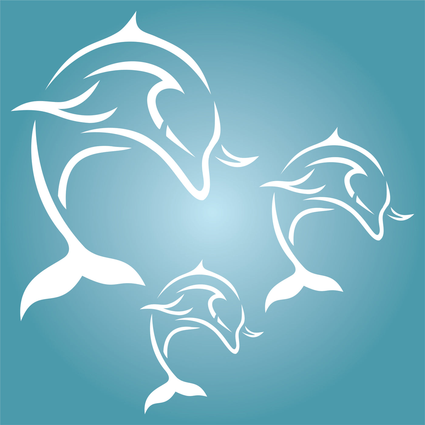 Dolphin Mural Stencil - Sea Fish Mammal Mural Art