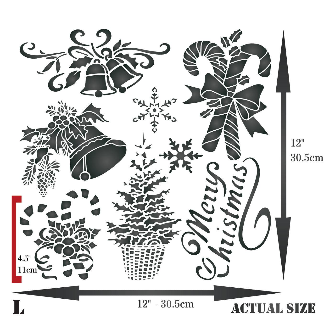 Christmas Mix Stencil - Christmas Card Drecorations