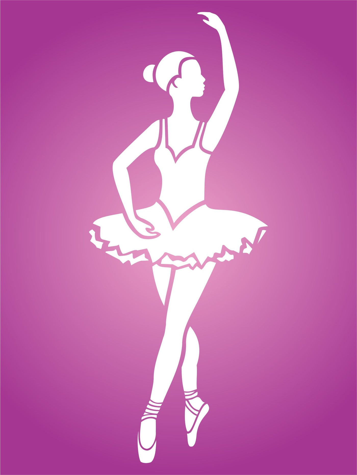 Ballerina Stencil, 4.5 x 12 inch - Ballet Dancer Ballerina Silhouette