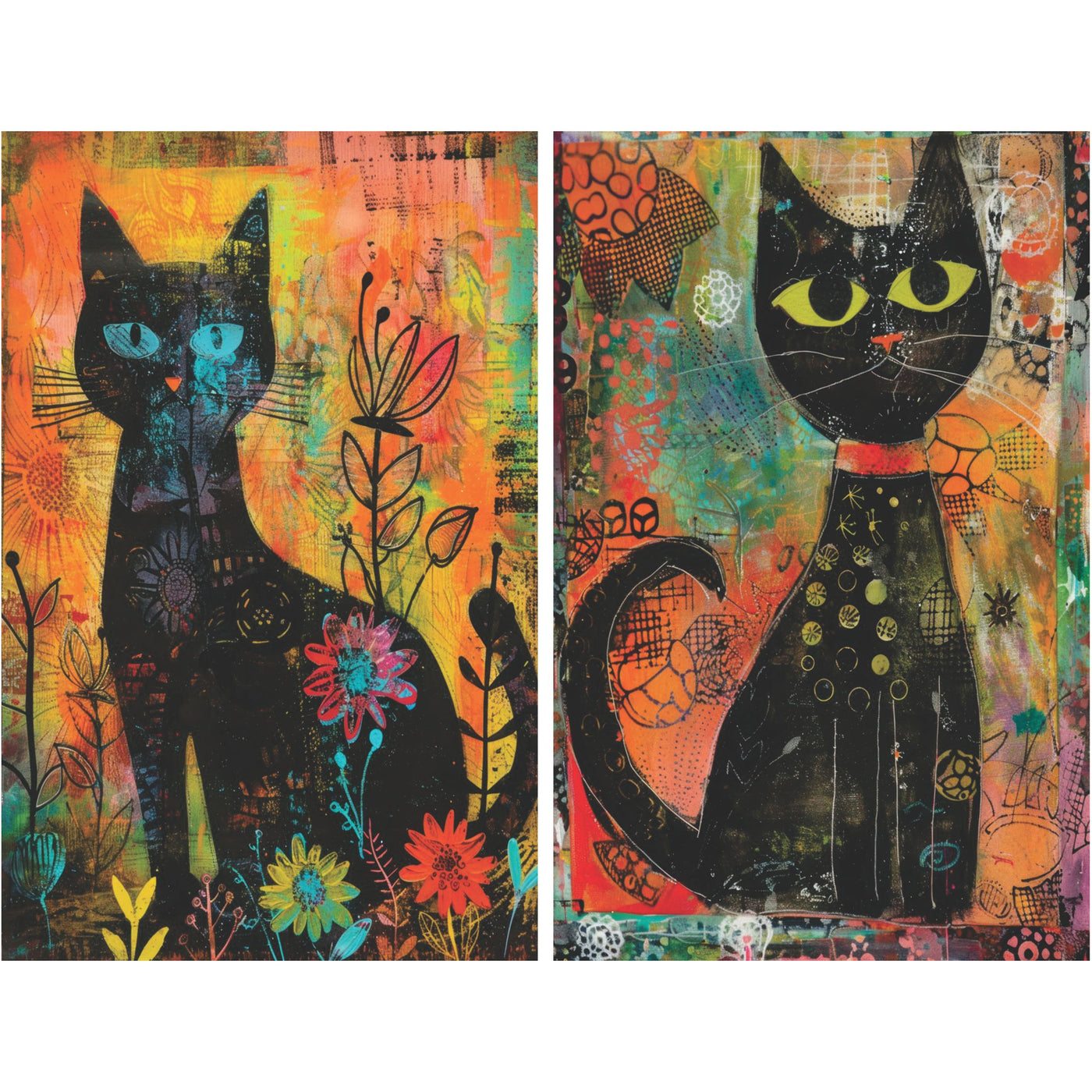 Cats Decoupage Rice Paper, 8 x 10.5 inch - for Decoupage Scrapbooking Crafts