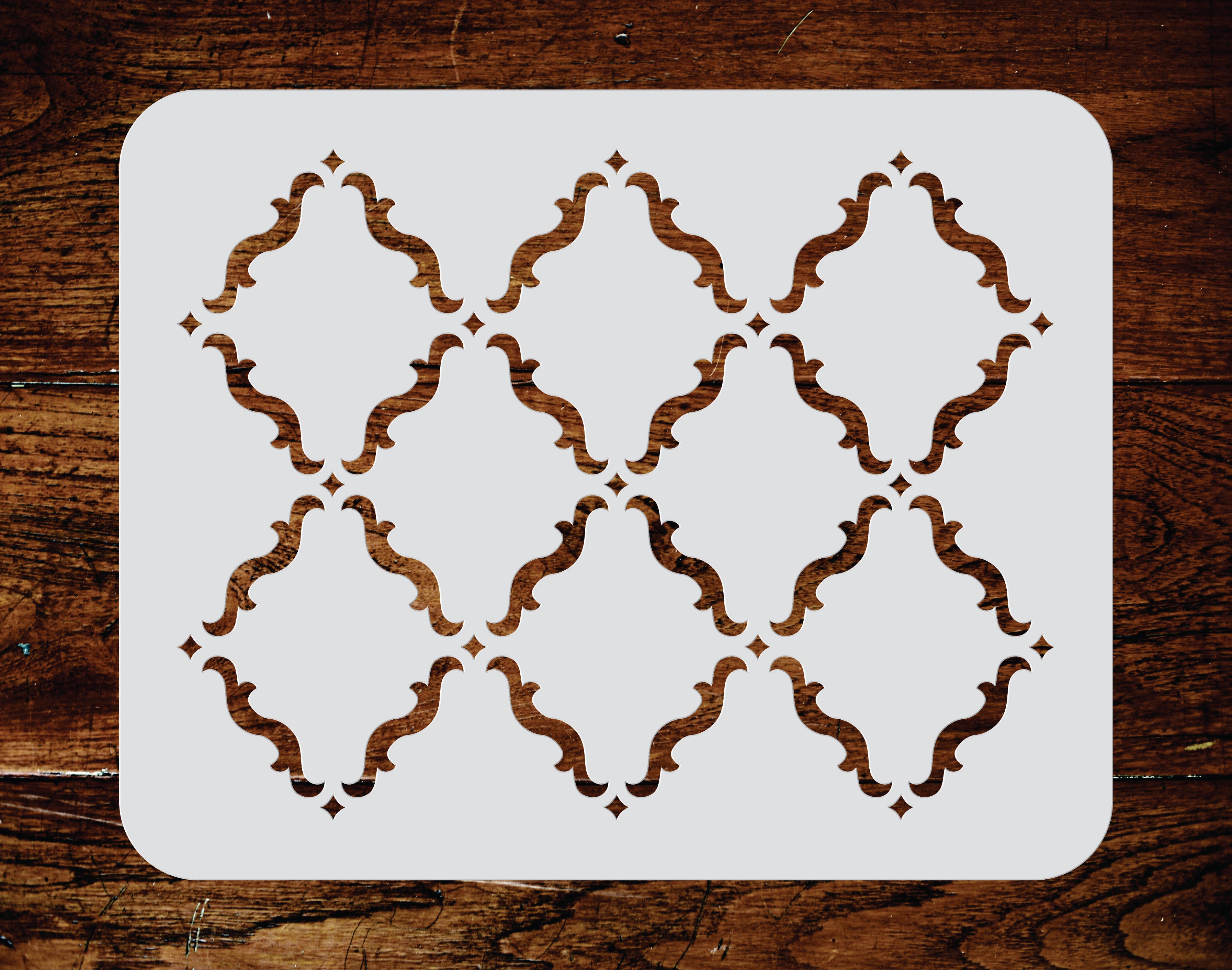 Moroccan Trellis Stencil - Quatrefoil Allover Marrakesh Trellis Decor