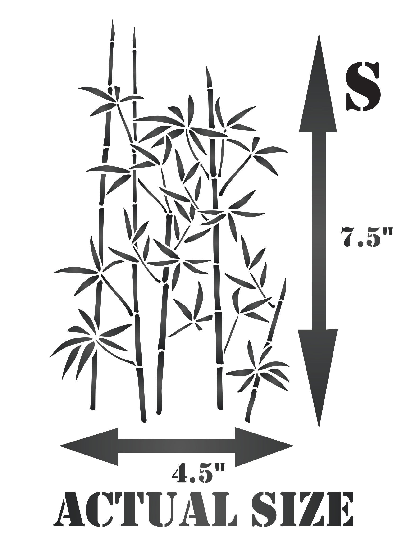 Bamboo Stencil - Classic Oriental Plant Leaves