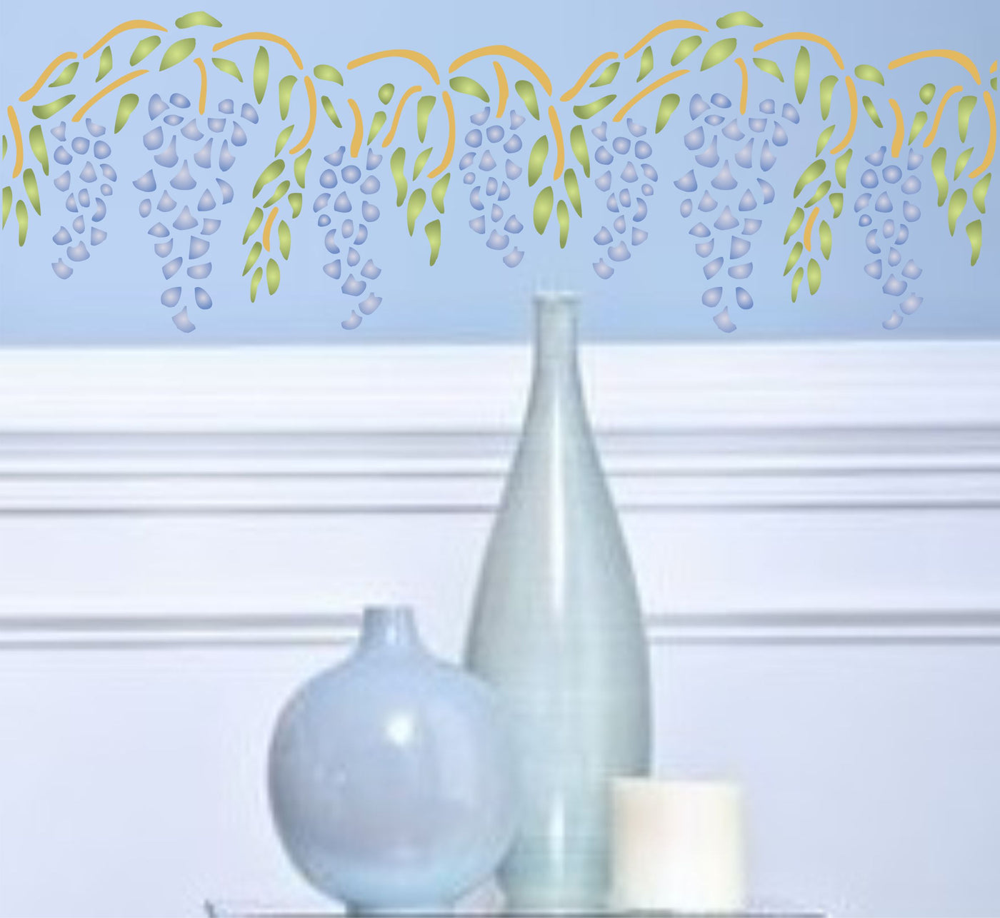 Wisteria Stencil, 16 x 8.5 inch - Classic Whisteria Flower Border