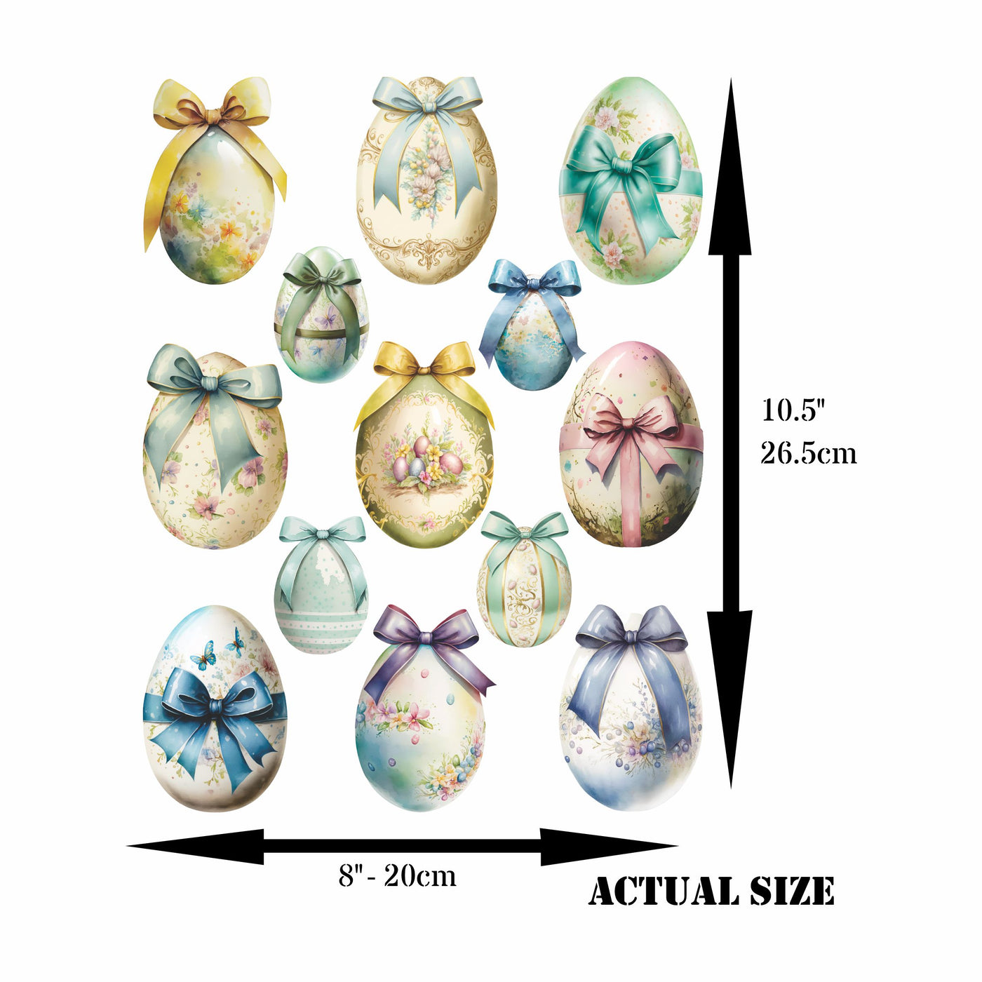 Easter Eggs Rice Paper, 8 x 10.5 inch - for Decoupage Furniture Crafts