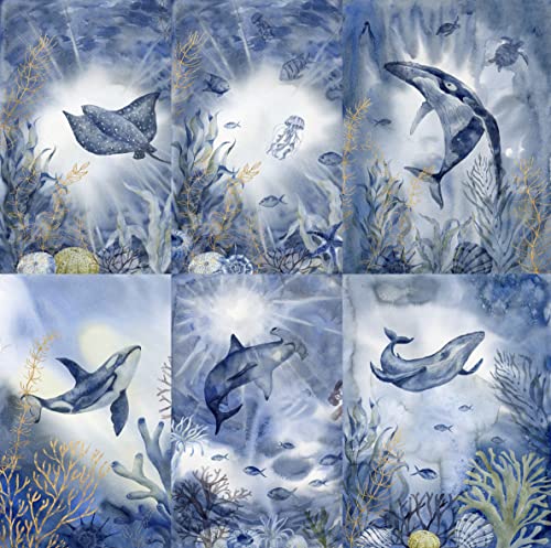 Ocean Deep Rice Paper, 20.32 x 26.67 cm - for Decoupage Scrapbooking Crafts