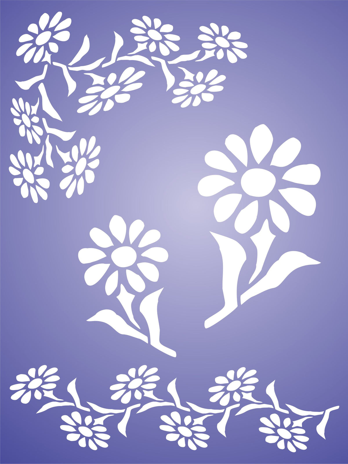 Gerbera Daisy Stencil, 16.51 x 21.59 cm - Mix Media Layering Classic Flower Designs