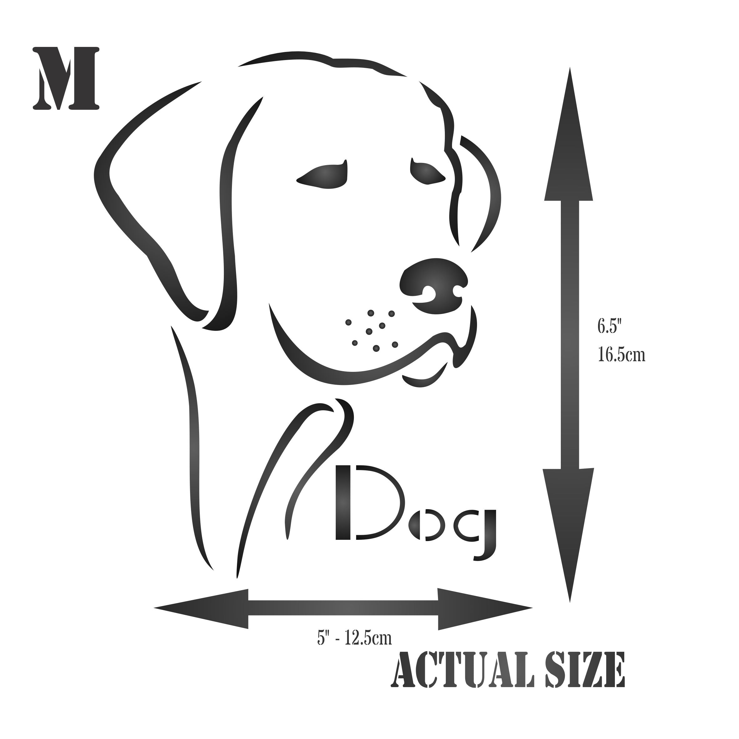 Dog Stencil - Line Art Pet Friend Animal Head