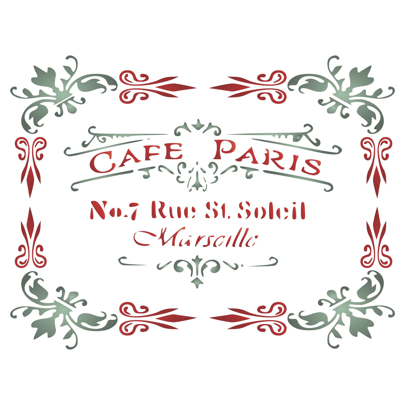 Cafe Paris Stencil, 10.5 x 8.5 inch - Vintage French Themed Sign Label