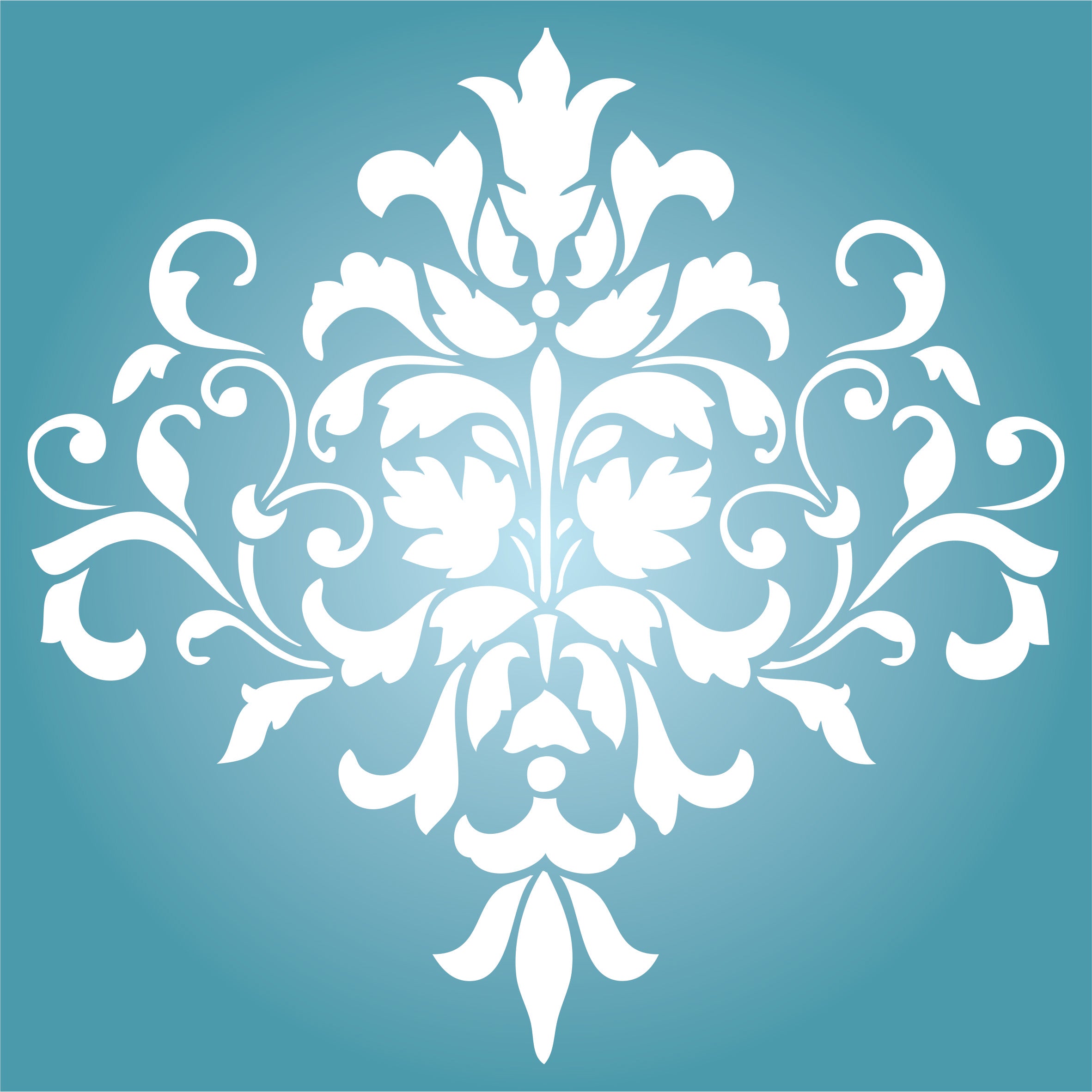 Damask Stencil - Large Floral Allover Pattern