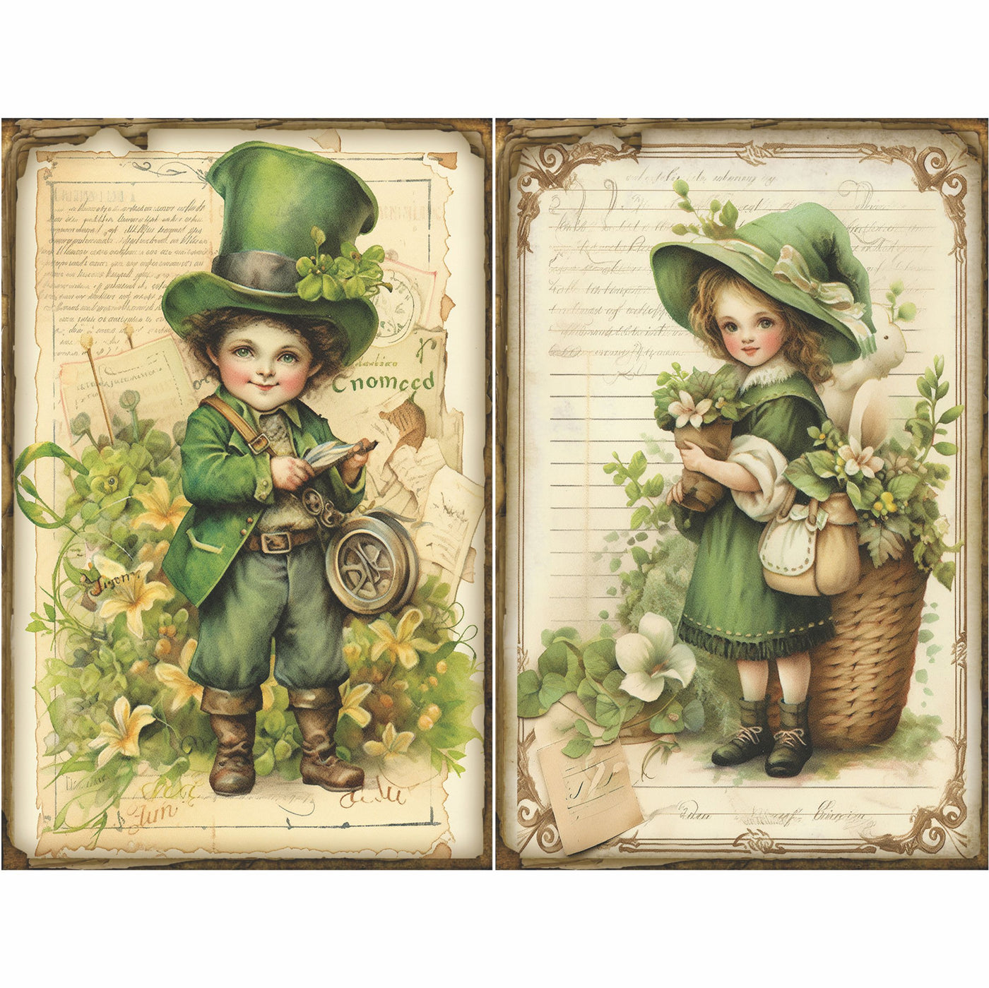 St Patricks Collection Rice Paper, 8 x 10.5 inch - for Decoupage Furniture Craft