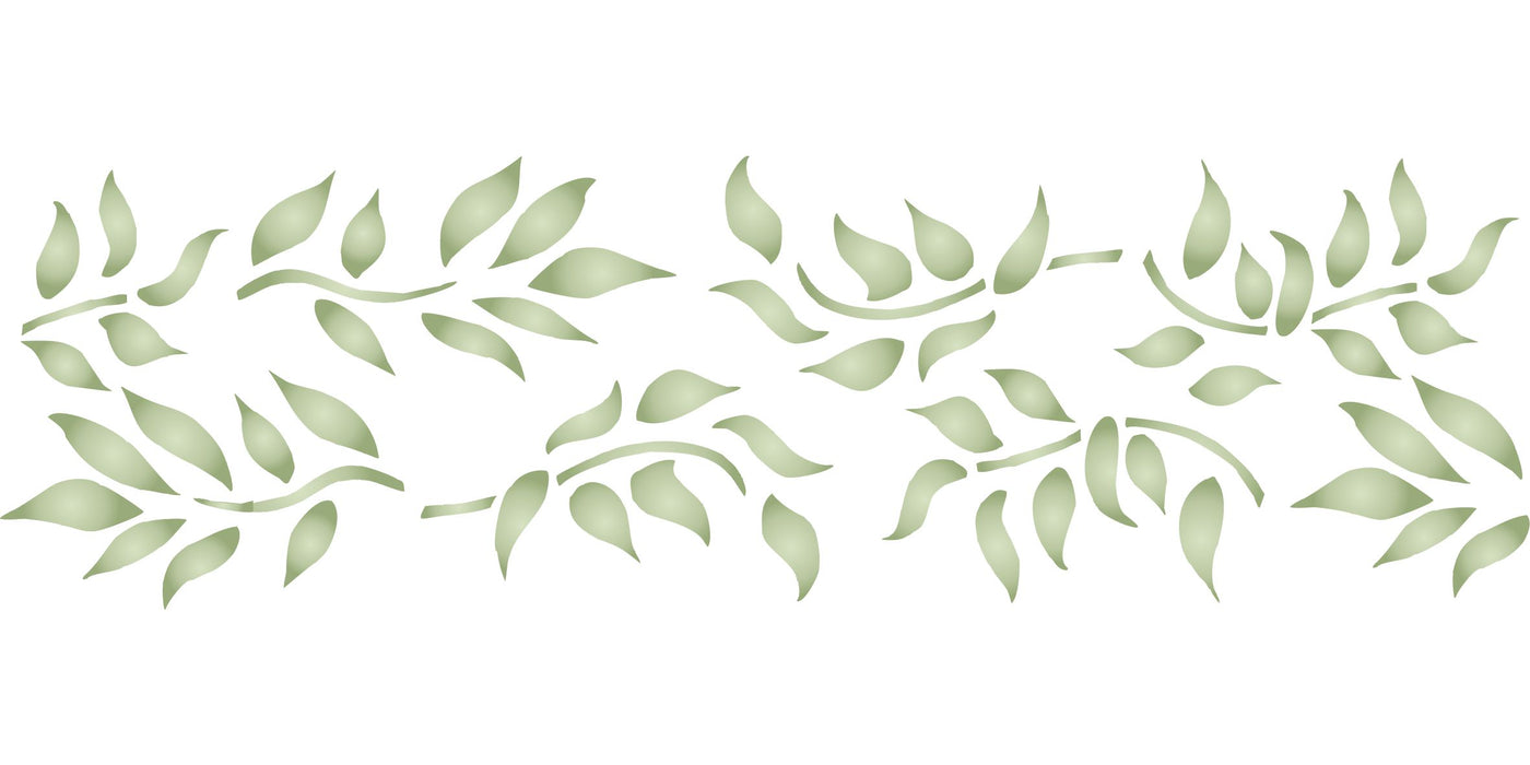 Leaf Stencil, 12.5 x 4.5 inch- Classic Border Leaves