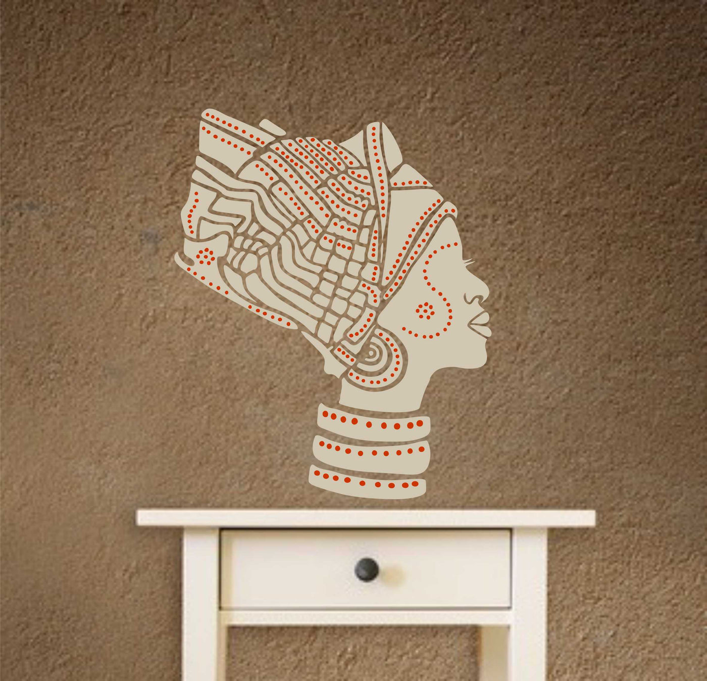 African Headdress Stencil - Traditional African Headwrap Scarf