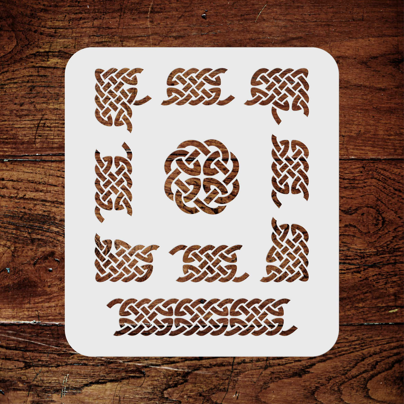 Celtic Frame Stencil - Irish Celts Viking Knotwork Woven Ethnic Braided