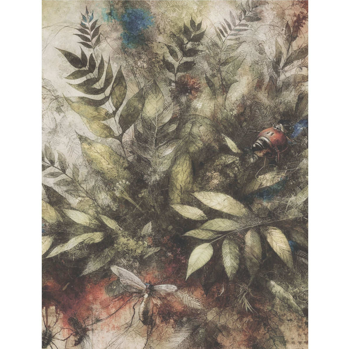 Bugs n Leaves Rice Paper, 20.32 x 26.67 cm - for Decoupage Scrapbooking Cards Crafts