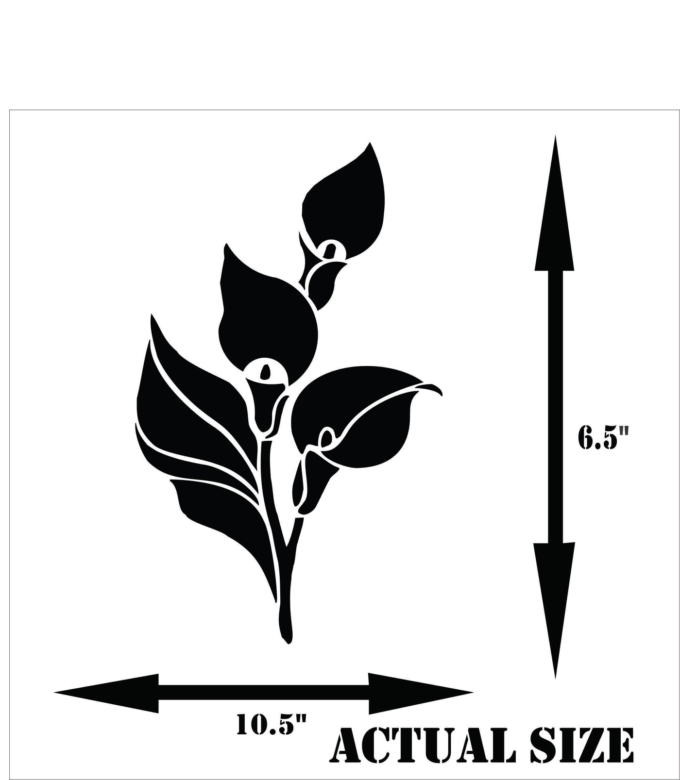 Calla Lily Stencil, 10.5 x 6.5 inch - Arum Lily Flower