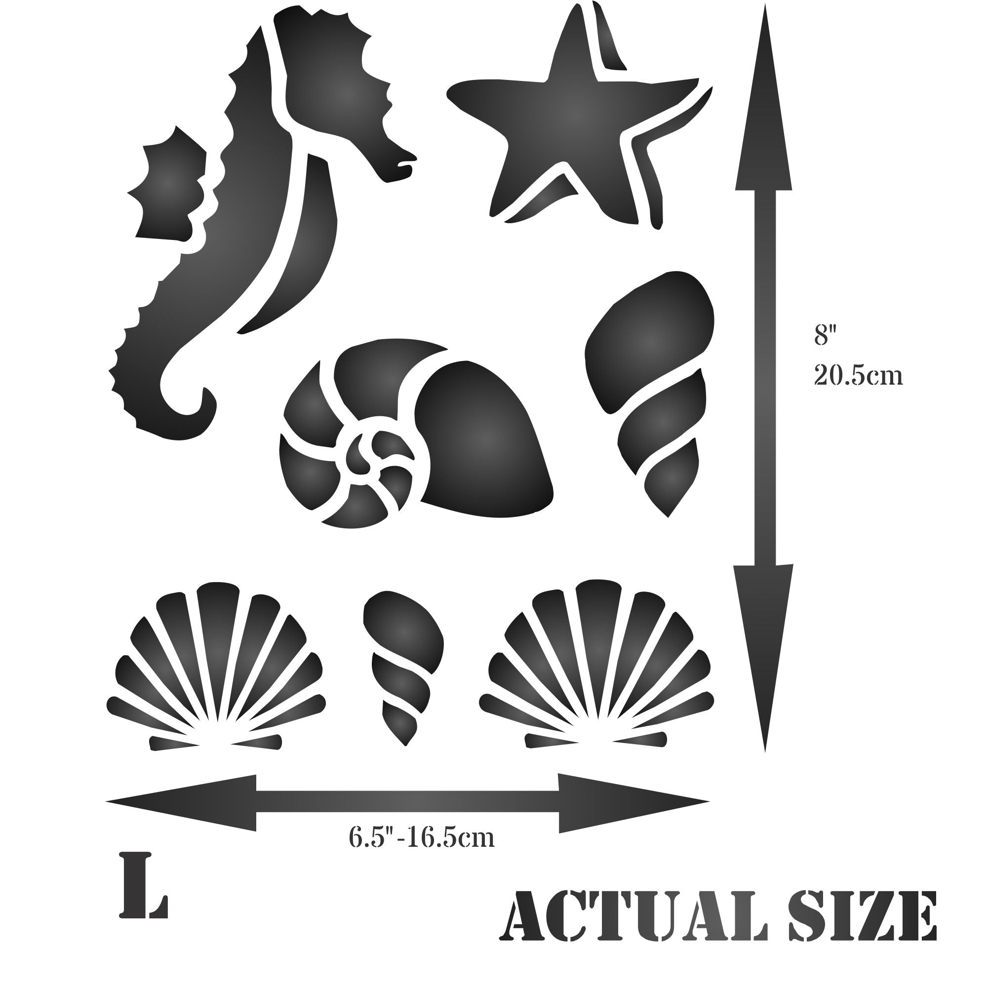 Ocean Stencil - Sea Shell Nautical Seashore Reef