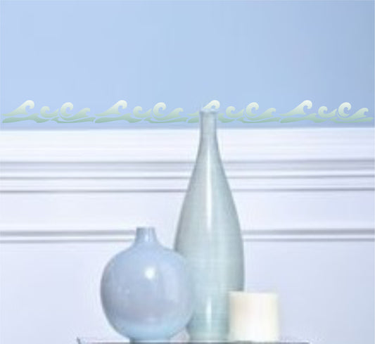 Wave Stencil, 55.88 x 15.24 cm - Sea Ocean Nautical Seashore Reef Border