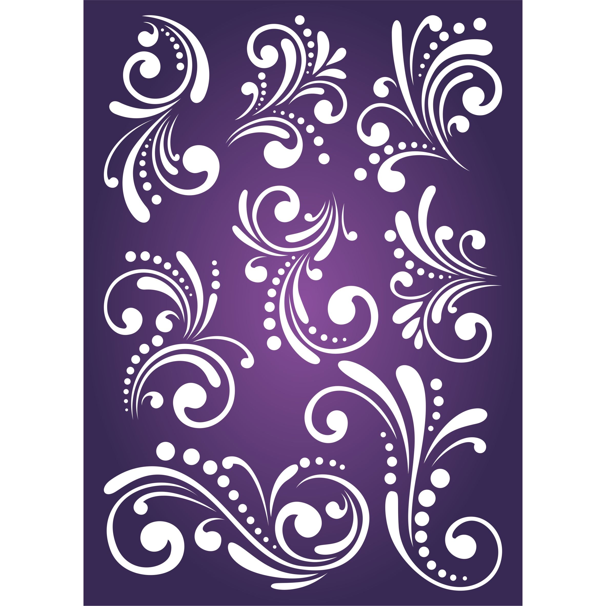 Swirl Accents Layering Stencil, 4.5 x 6.5 inch - Florish Mask use to Add Texture