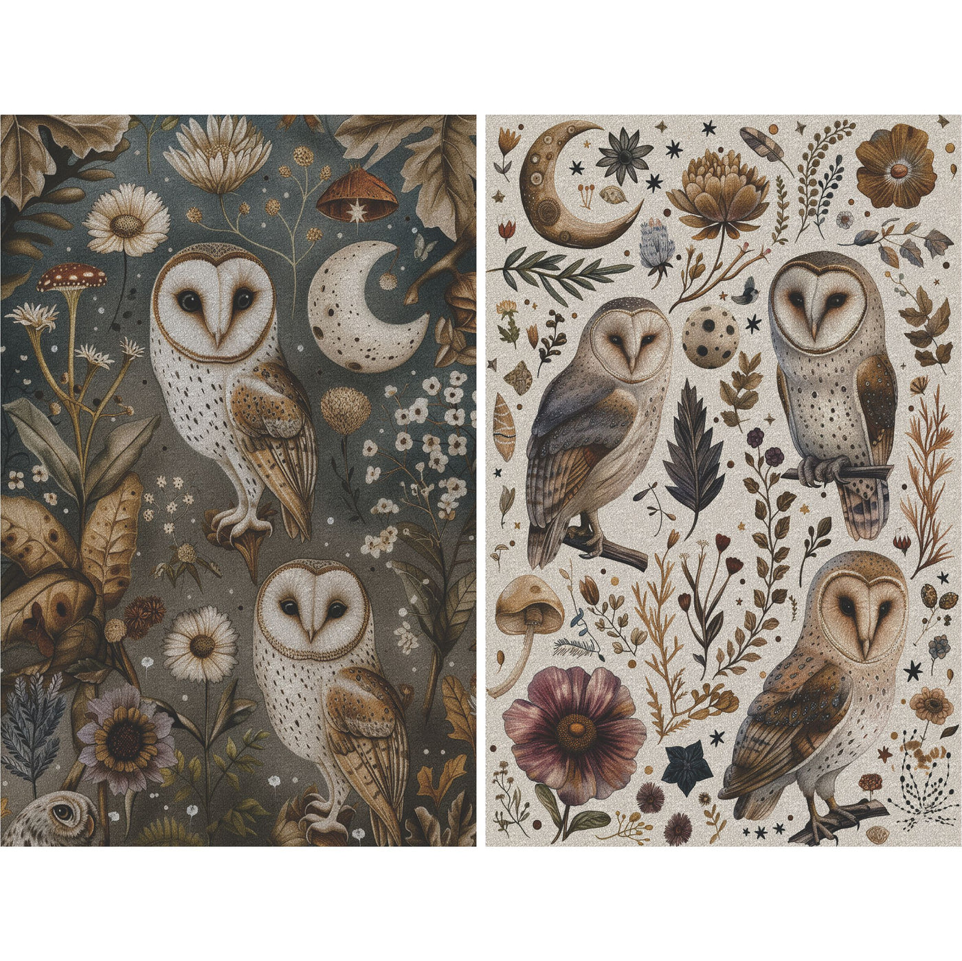 Owls Decoupage Rice Paper, 8 x 10.5 inch - for Scrapbooking Cards Crafts