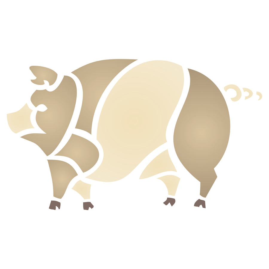 Pig Stencil, 7.5 x 4.5 inch - Decorative Farm Animals