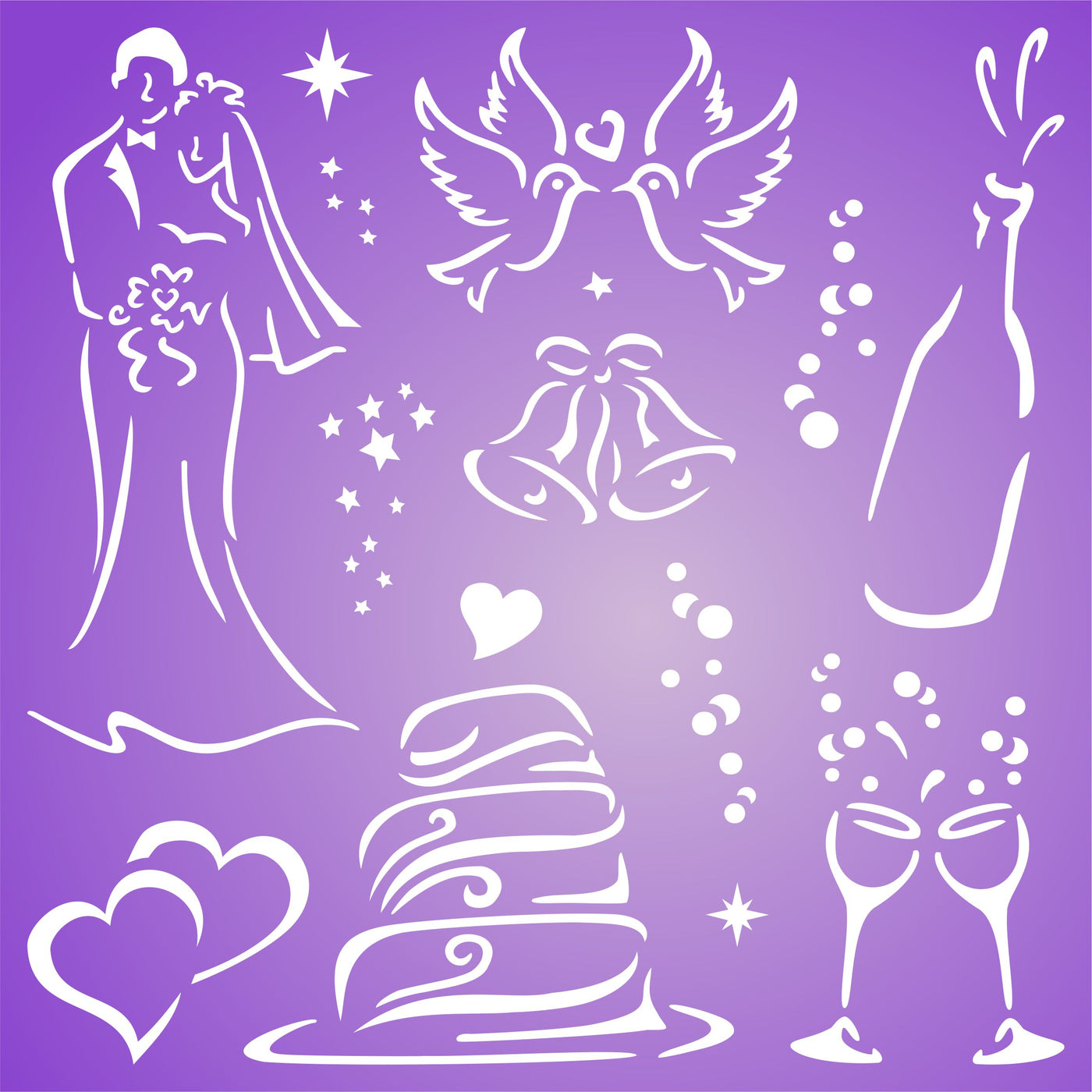 Wedding Stencil - Wedding Decor Pattern Template