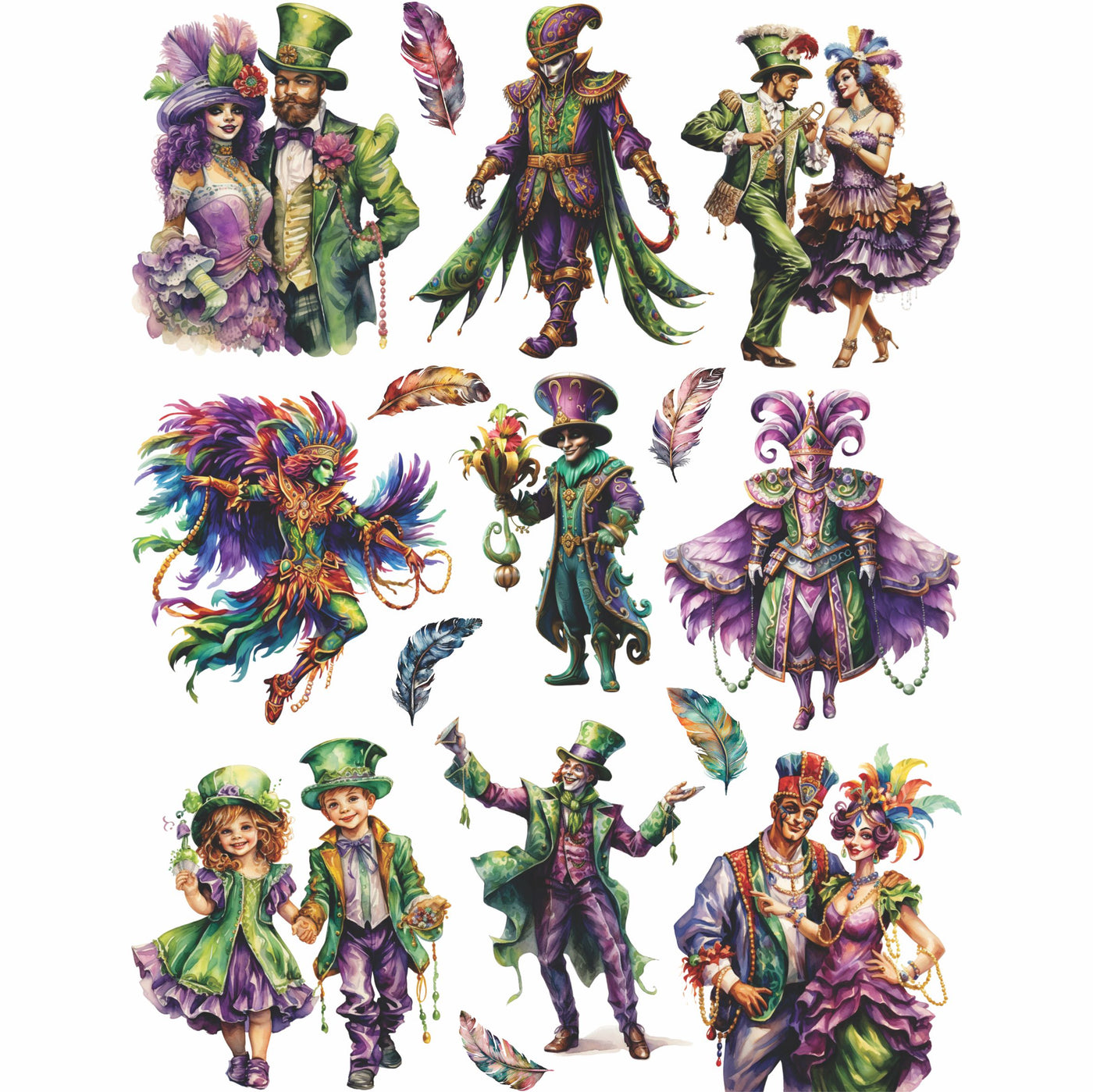 Mardi Gras Carnival Rice Paper, 8 x 10.5 inch â€“ for Decoupage Cards Craft