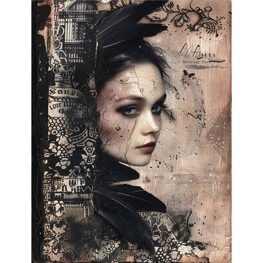Dark Gothic Decoupage Rice Paper, 20.32 x 26.67 cm - for Scrapbooking Cards Crafts