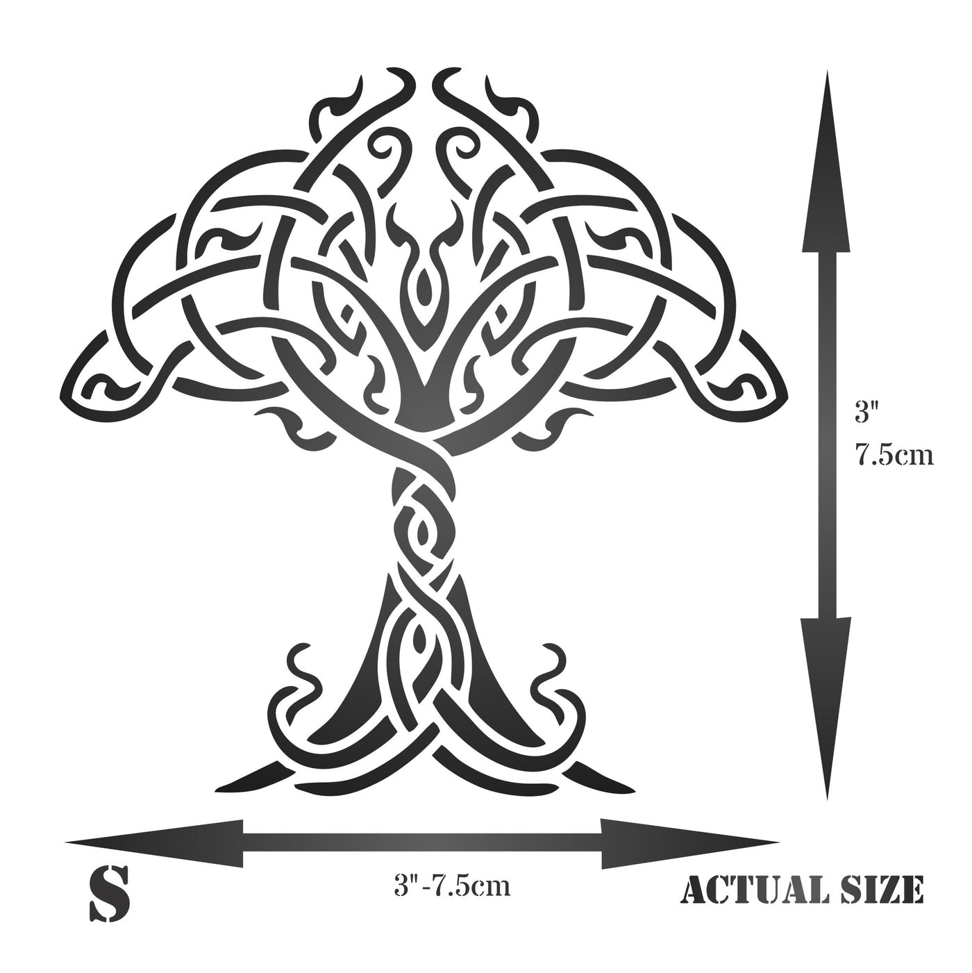 Celtic Tree of Life Stencil - Traditional Irish Knotwork Tree Design