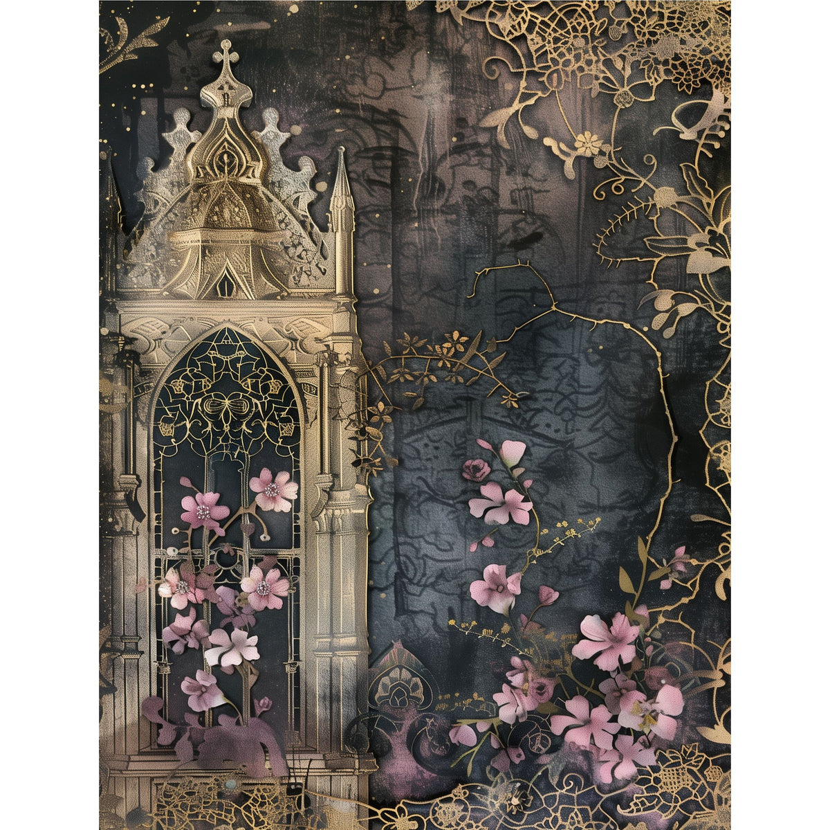 Victorian Gates Decoupage Rice Paper, 20.32 x 26.67 cm - for Scrapbooking Cards Crafts