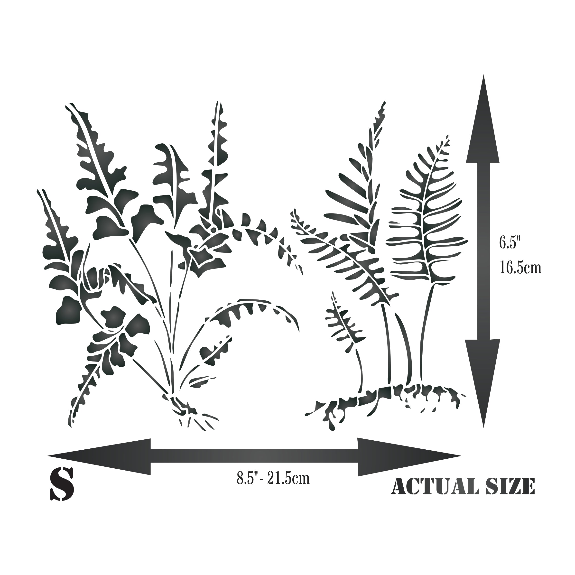 Fern Plants Stencil - Tropical Sword Ferns