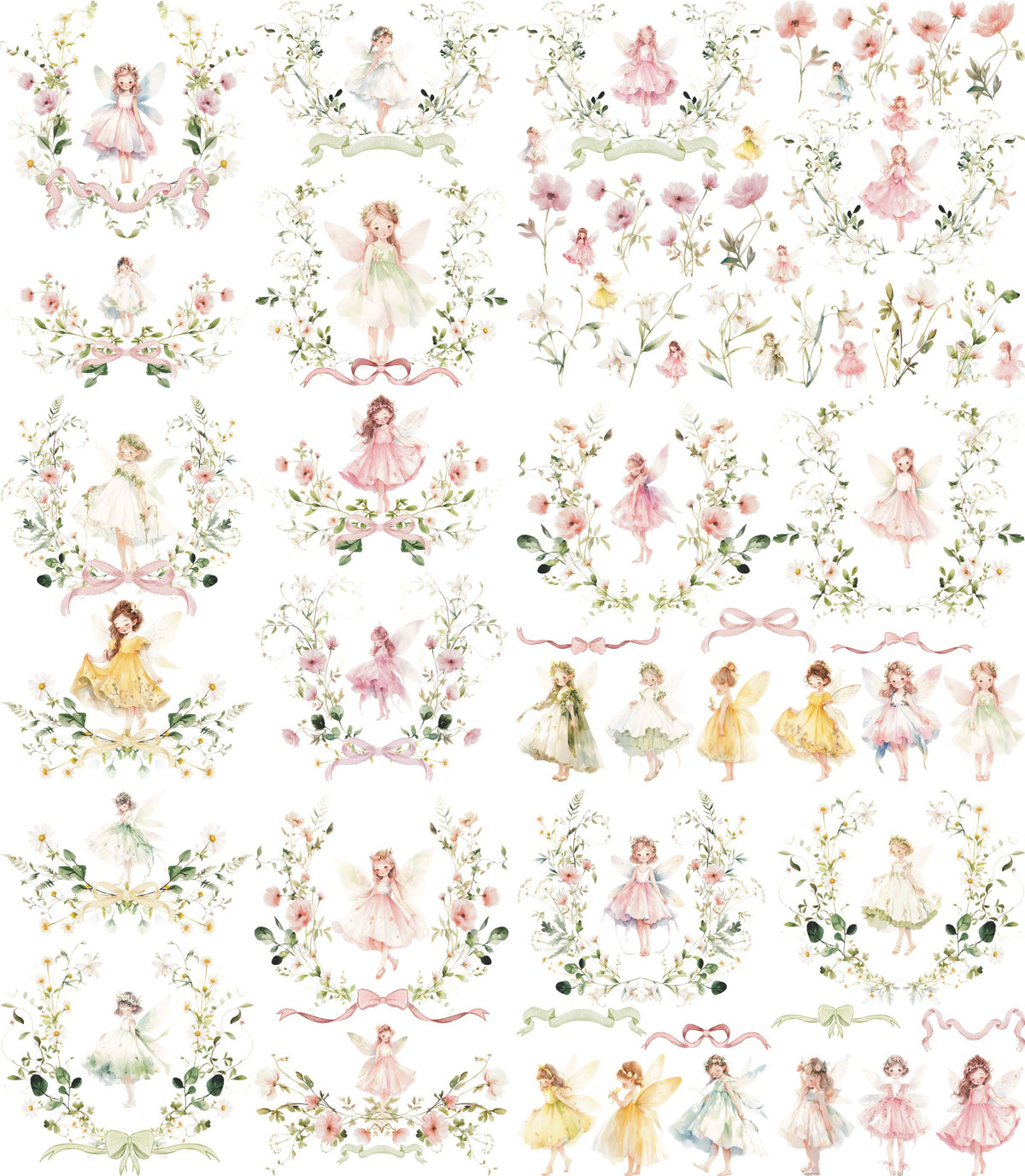 Fairy Frames Rice Paper, 20.32 x 26.67 cm - for Decoupage Scrapbooking Cards Craft