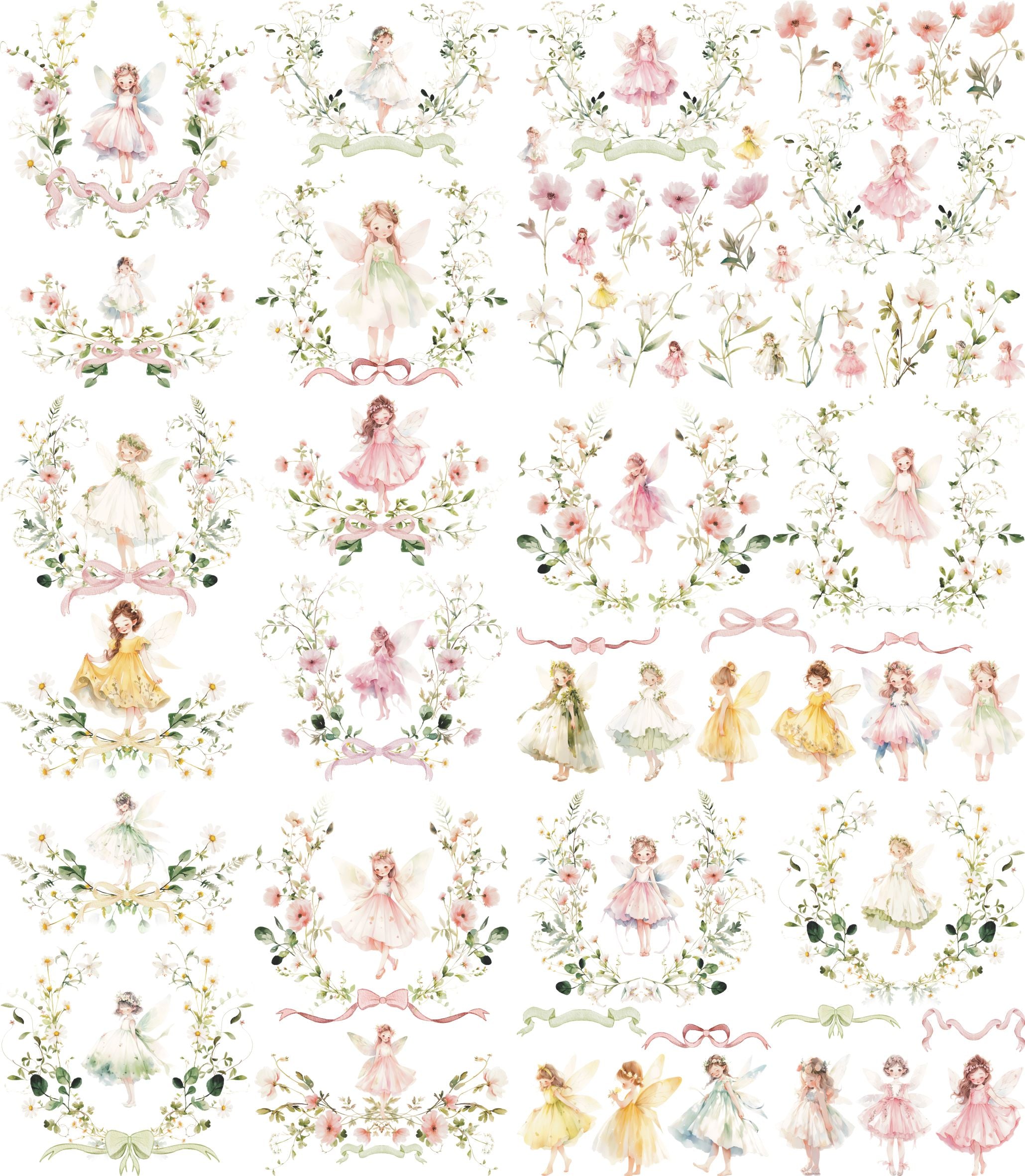 Fairy Frames Rice Paper, 8 x 10.5 inch - for Decoupage Scrapbooking Cards Craft