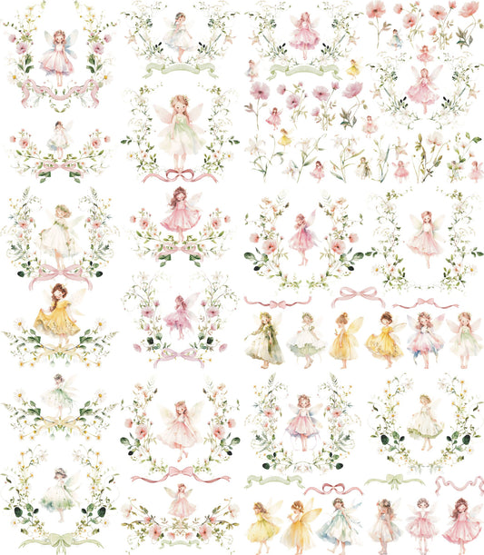 Fairy Frames Rice Paper, 20.32 x 26.67 cm - for Decoupage Scrapbooking Cards Craft