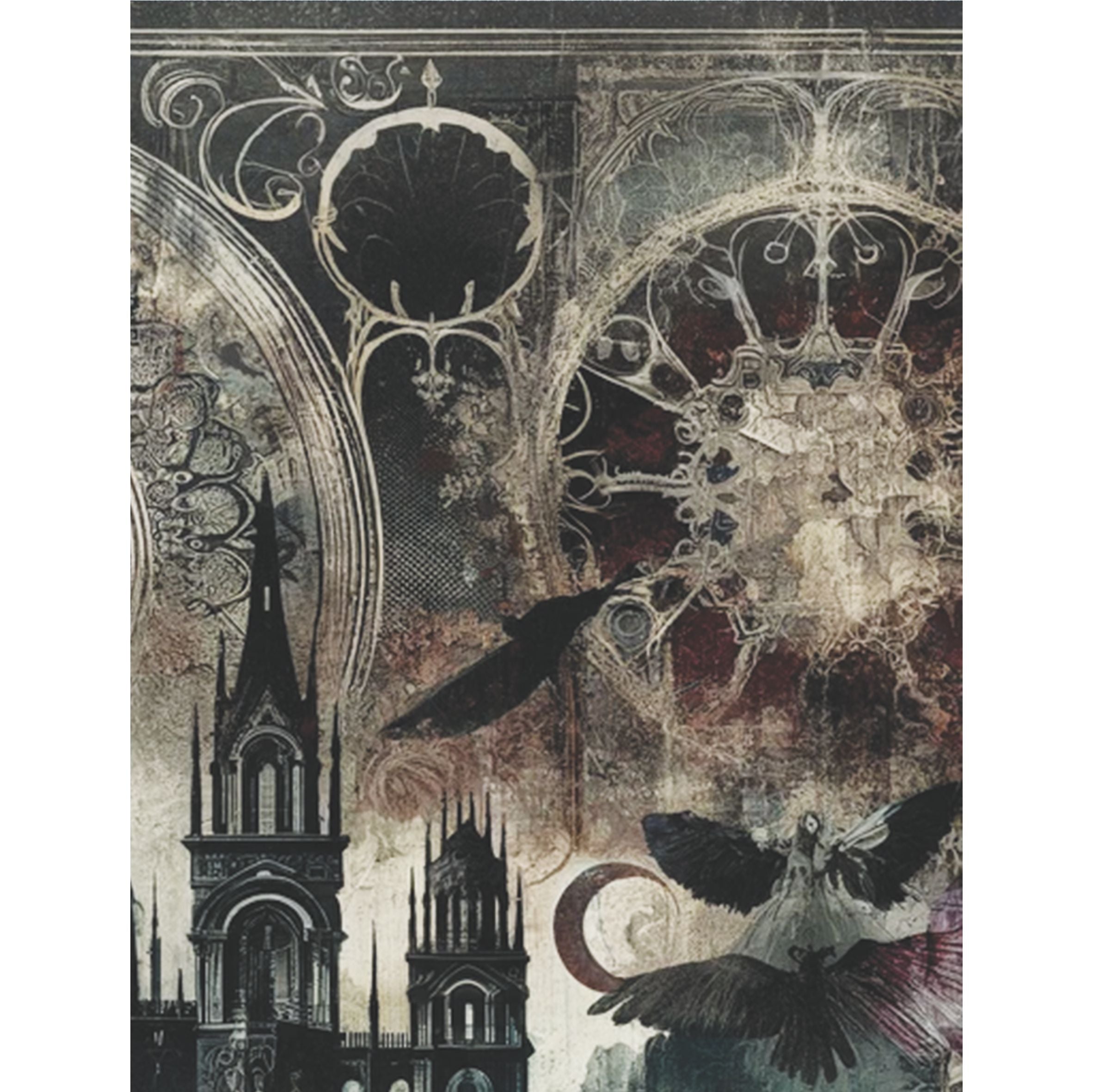 Gothic Church Rice Paper, 8 x 10.5 inch - for Decoupage Scrapbooking Cards Crafts