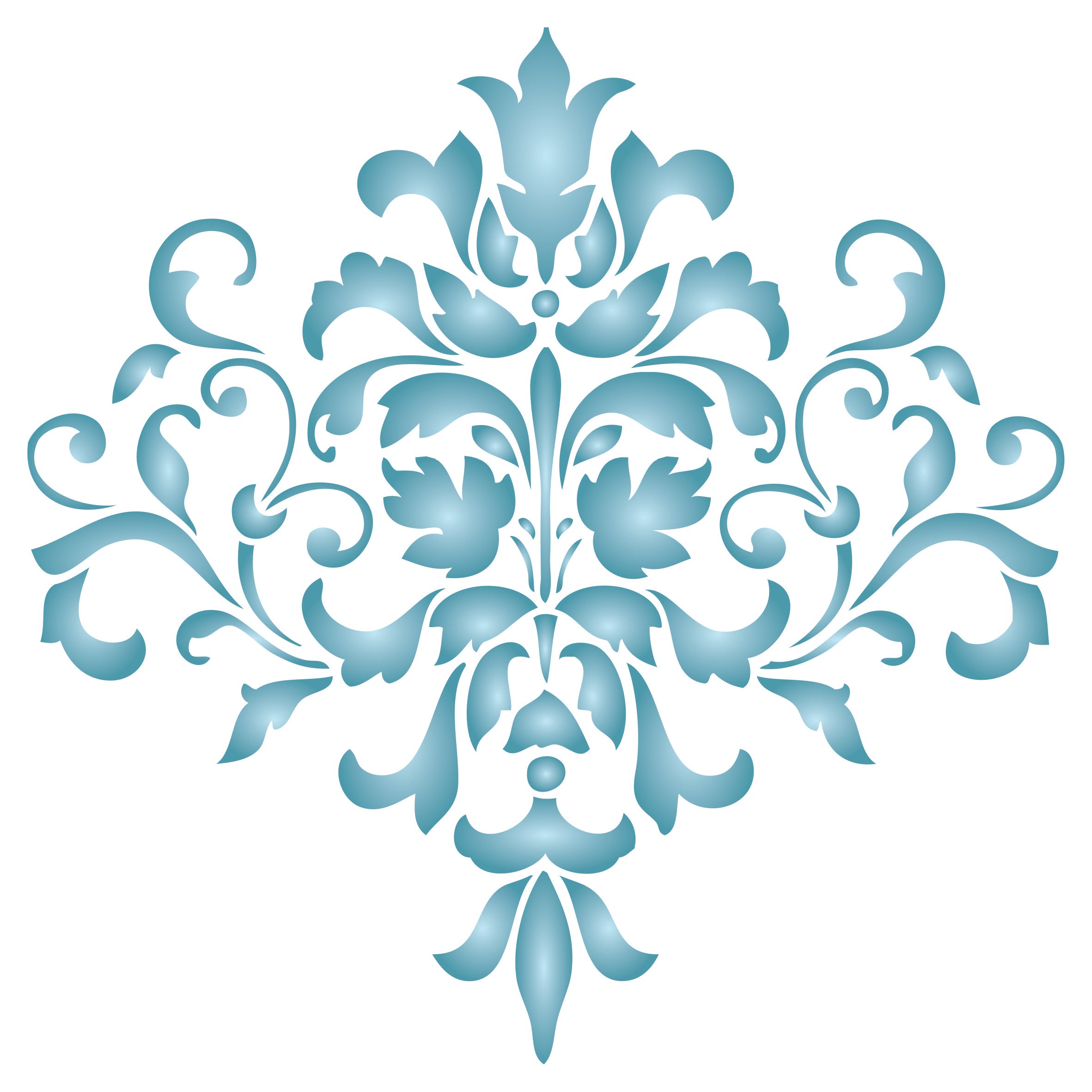 Damask Stencil - Large Floral Allover Pattern