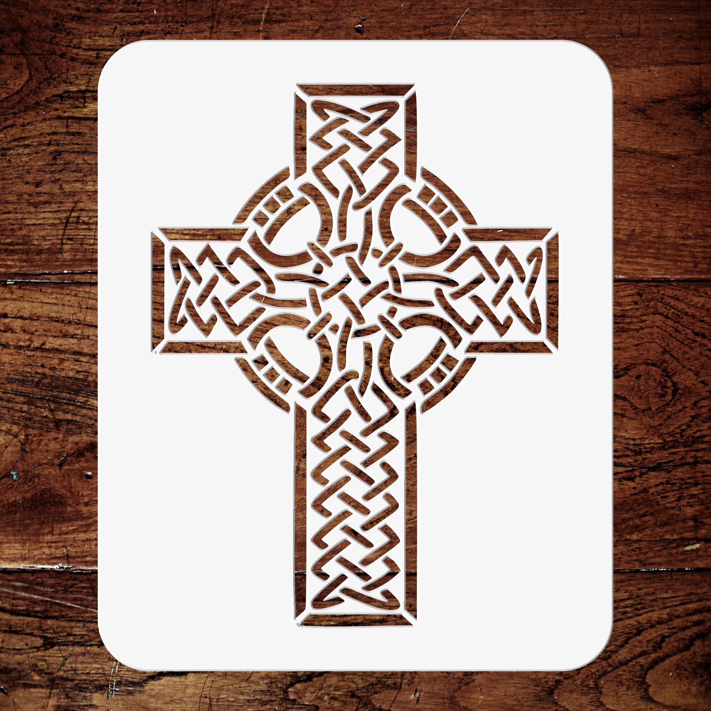 Celtic Cross Stencil - Celtic Druid Religious Ethnic Tribal Knotwork