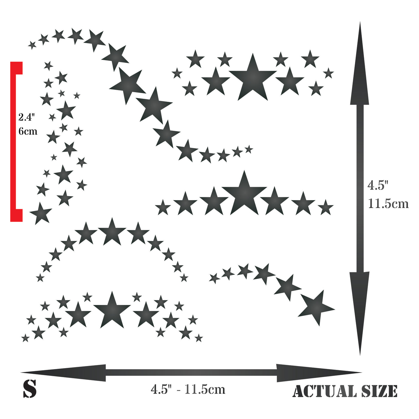 Pretty Stars Stencil - Reusable Mylar Design for Painting or Tracing