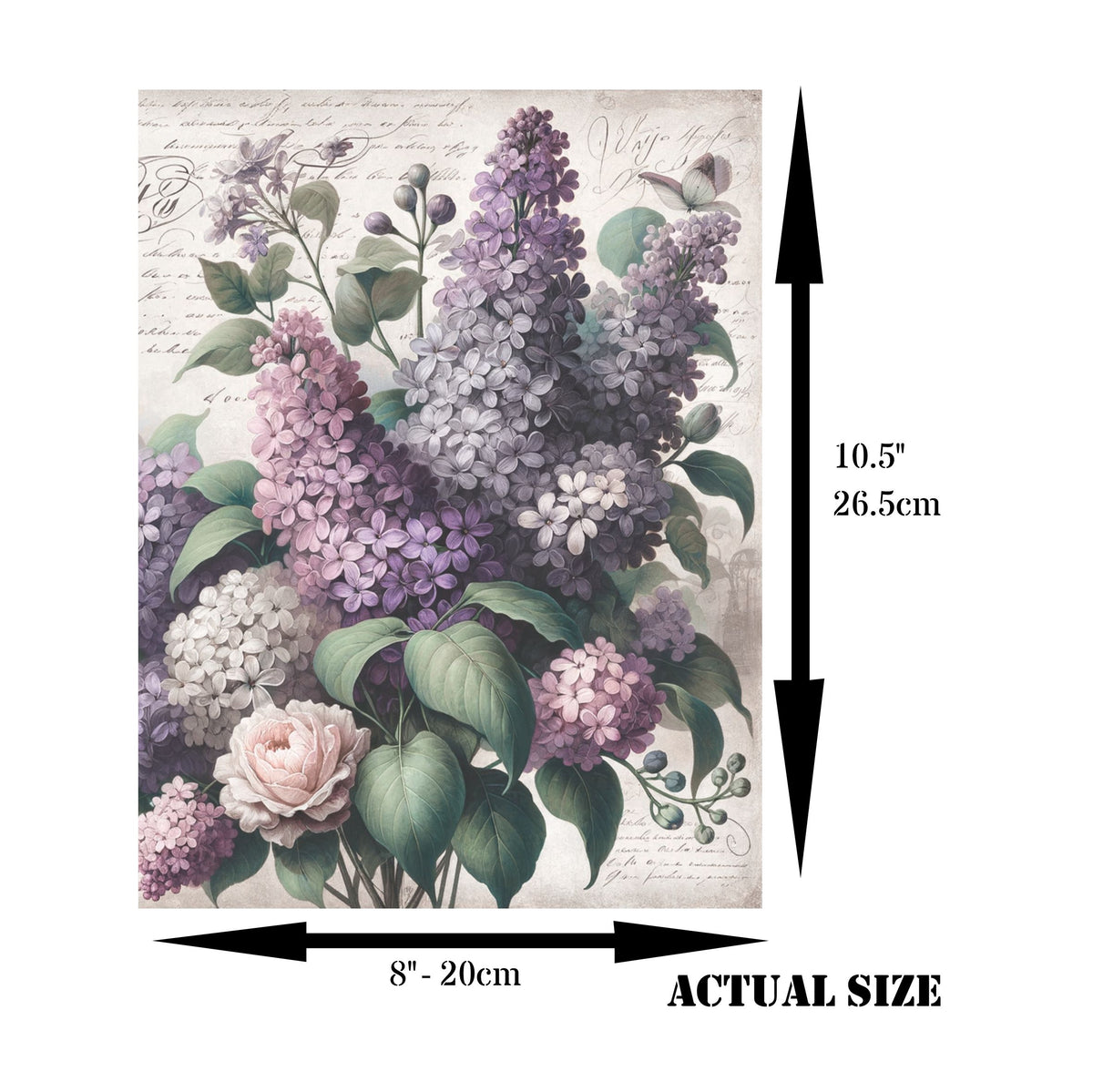Lilac Rice Paper, 20.32 x 26.67 cm - for Decoupage Scrapbooking Cards Crafts