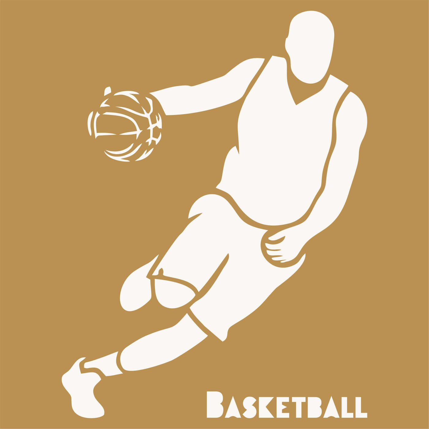 Basketball Stencil - Athlete Basketball Ball Player Word Quote