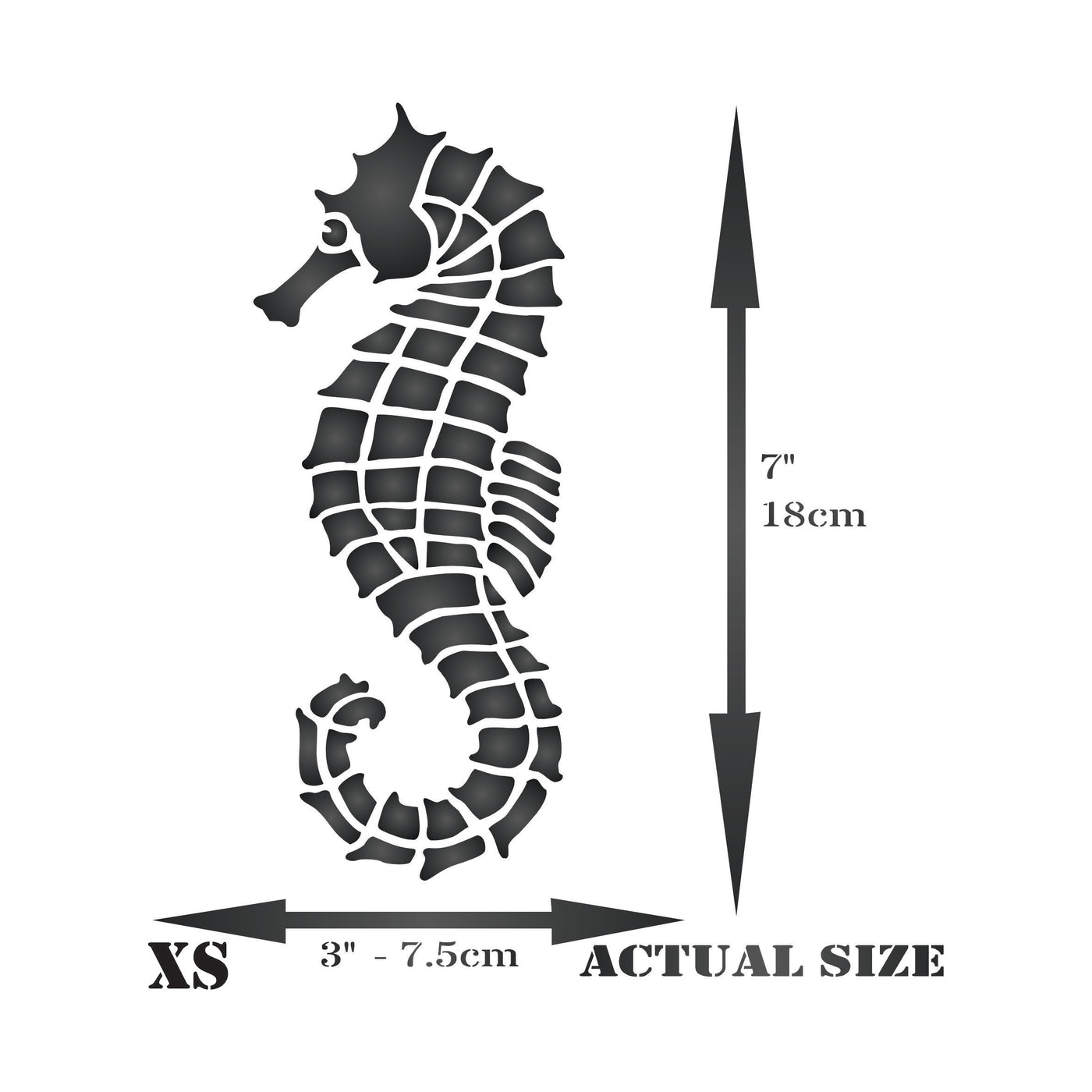 Seahorse Stencil - Sea Ocean Nautical Seashore Reef Fish