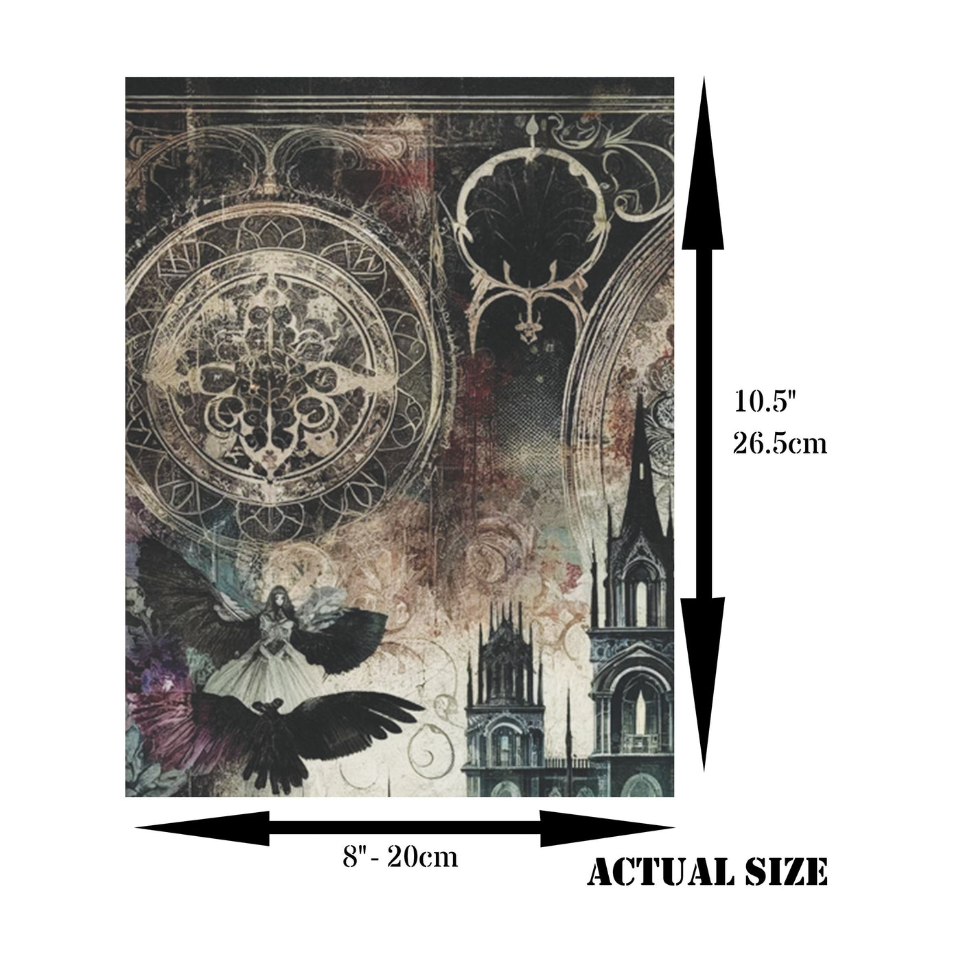 Gothic Church Rice Paper, 8 x 10.5 inch - for Decoupage Scrapbooking Cards Crafts